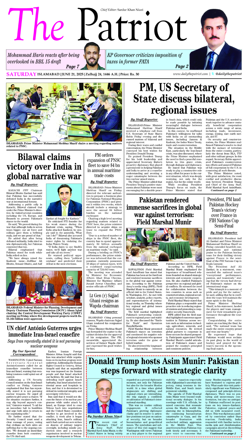 P1-Daily The Patriot 21-06-2025
