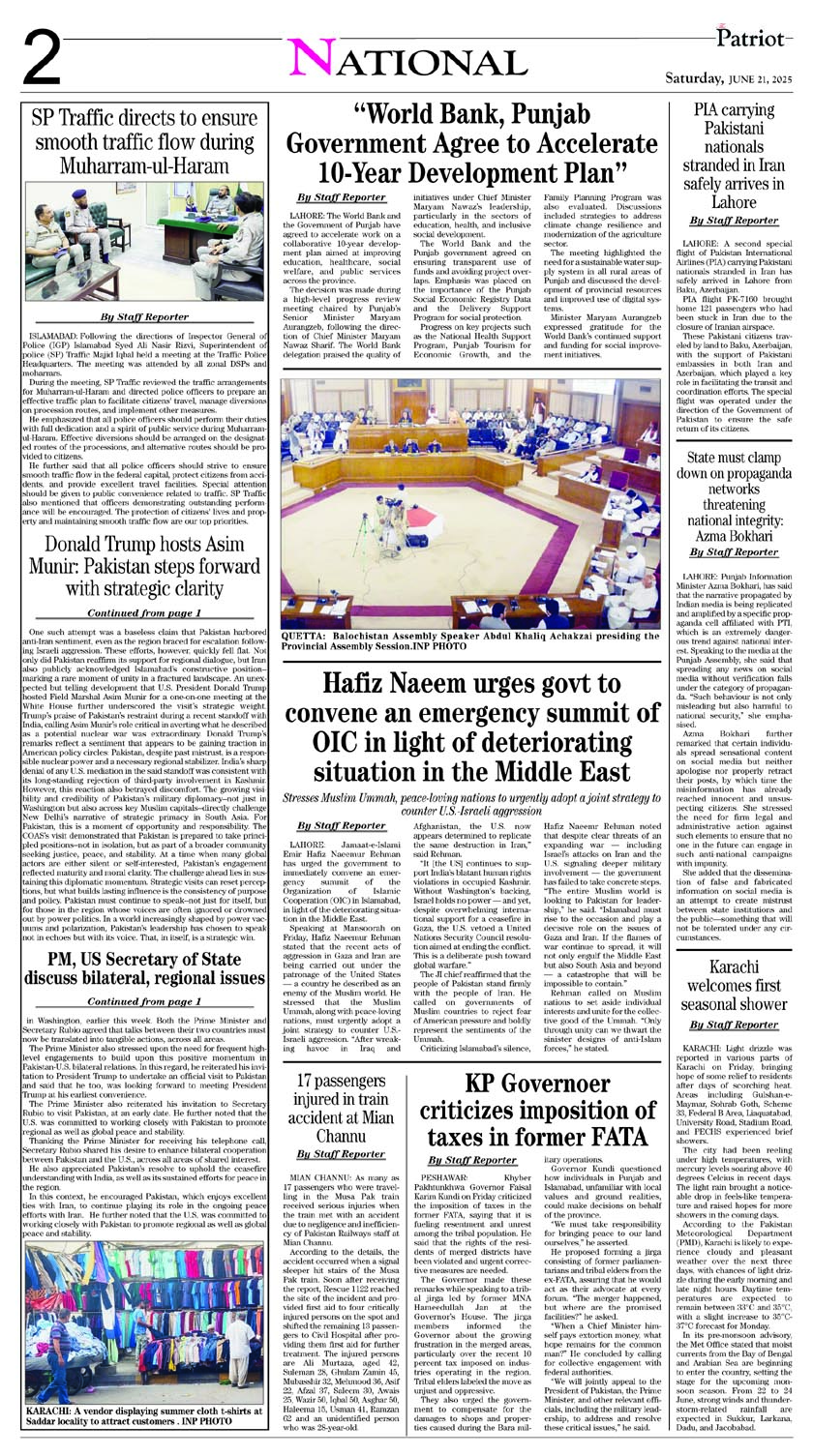 P2-Daily The Patriot 21-06-2025