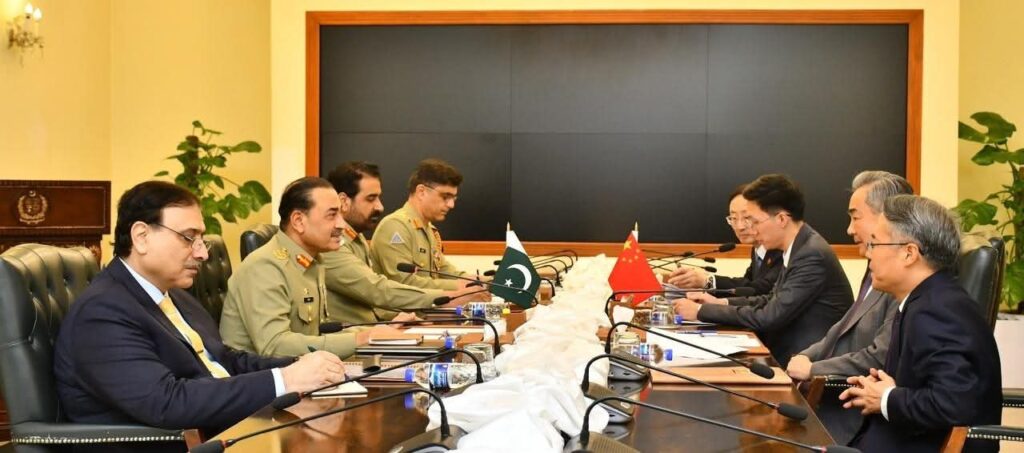 Foreign Minister of China, H.E. Mr. Wang Yi among other commitments Field Marshal Syed Asim Munir,at Islamabad.