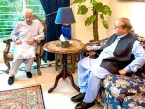 Defense Minister Khawaja Asif meets Nawaz Sharif after denial of resignation