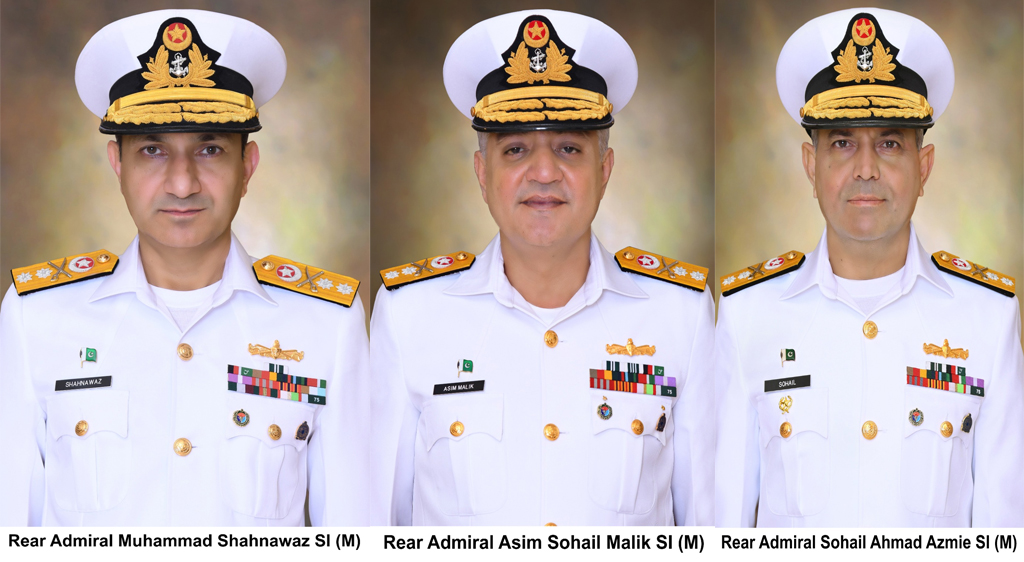 THREE PAKISTAN NAVY COMMANDERS PROMOTED TO REAR ADMIRAL
