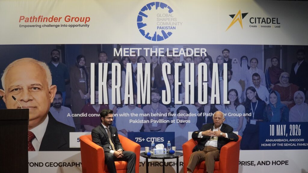 GLOBAL SHAPERS PAKISTAN HOSTS “MEET THE LEADER” SESSION WITH
IKRAM SEHGAL AND SIGNS MOU WITH CITADEL FOR YOUTH EMPOWERMENT
