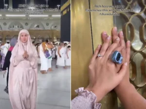 Actress Nimra Khan’s dream came true on her birthday, performing Umrah with her husband.