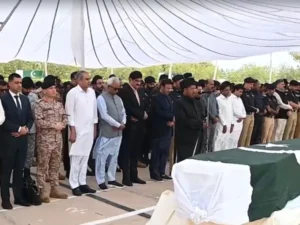 Funeral prayers offered for Rangers jawans martyred in Karachi terror attack
