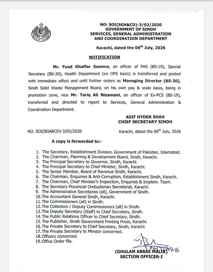 SSWMB Faces Scrutiny After MD Exit Karachi Waste Board Under Spotlight