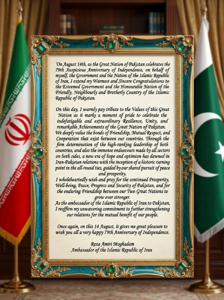 Message of H.E. Ambassador Reza Amiri Moghadam