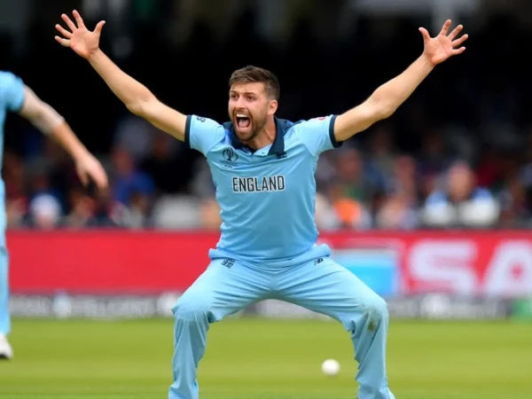 England's fast bowler Mark Wood
